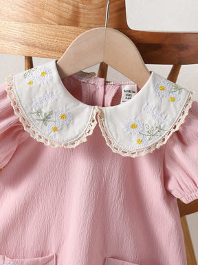 Vestido Bebê Rosa com Margaridas