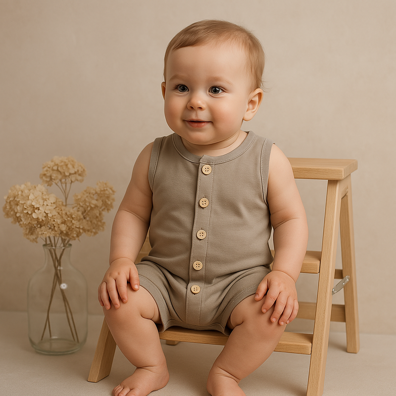 Macacão Bebê Confort Bege