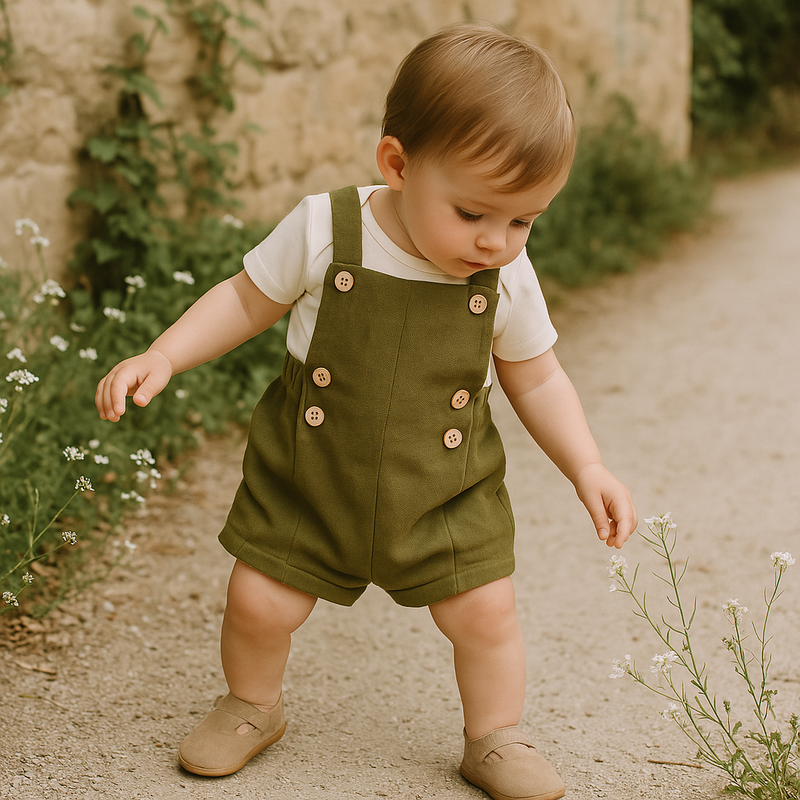 Jardineira Infantil Verde Natureza