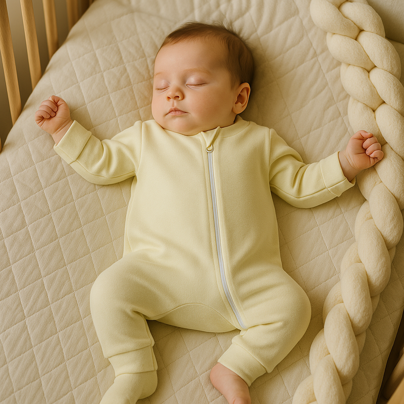 Macacão Bebê Algodão Ziper Yellow