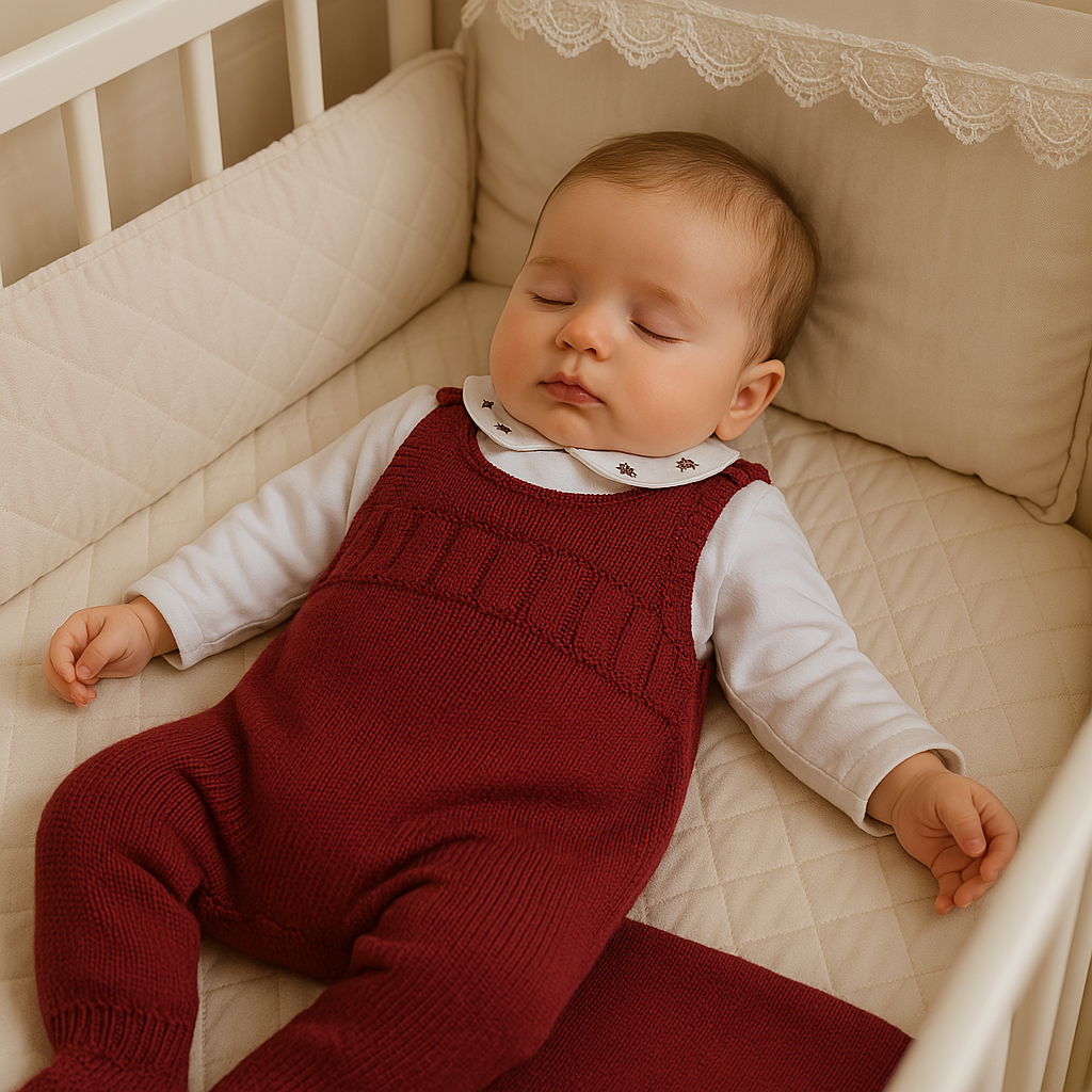 Kit Saída Maternidade 3 Peças Tricot Flowers Bordô