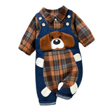 Conjunto Camisa Xadrez e jardineira