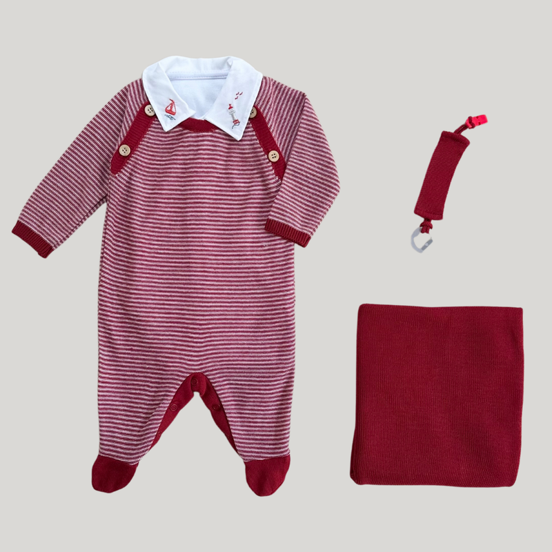 Kit Saída Maternidade Premium Tricot Marinheiro