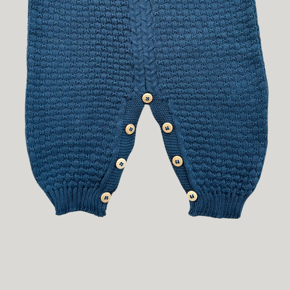 Jardineira Tricot Azul Marinho