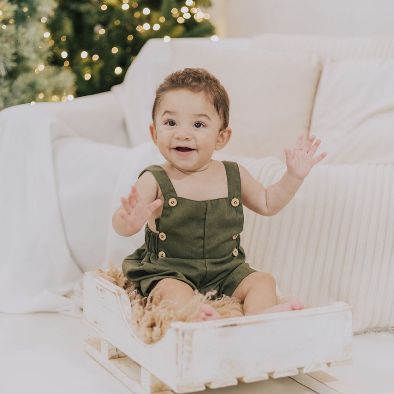 Jardineira Infantil Verde Natureza