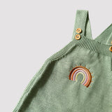 Jardineira Verdeo Tricot  Arco Íris