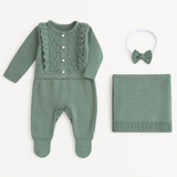 Kit Saída Maternidade Tricot Loren Green