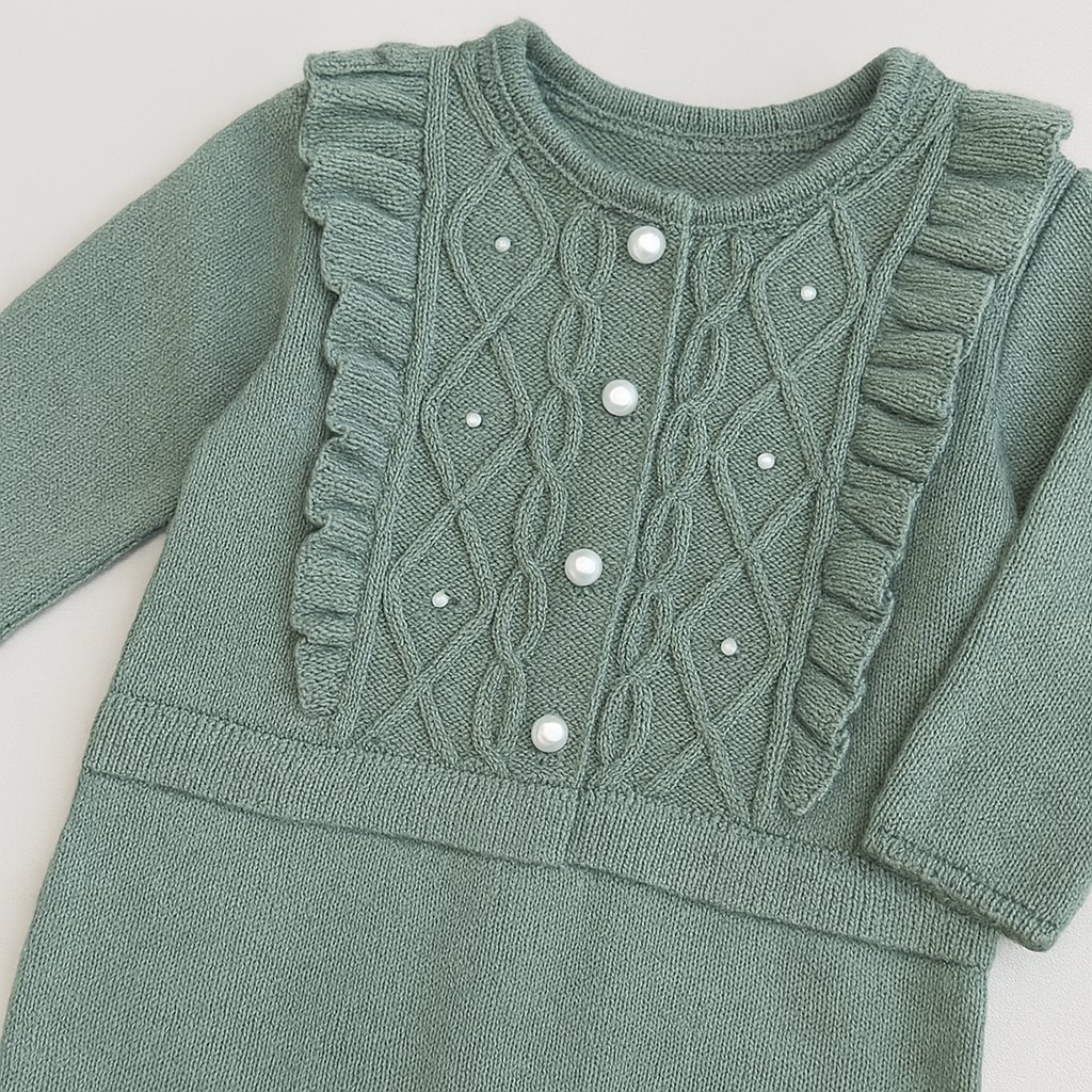 Kit Saída Maternidade Tricot Loren Green