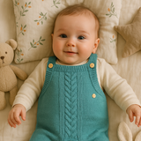 Jardineira Tricot Verde Piscina