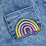 Jardineira Jeans Céu Colorido