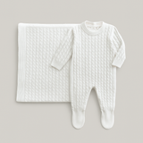 Kit Saída Maternidade Tricot Trançado Off White