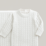 Kit Saída Maternidade Tricot Trançado Off White