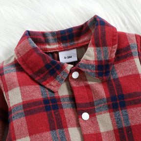 Conjunto Camisa Xadrez mais Jardineira Doggy
