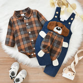 Conjunto Camisa Xadrez mais Jardineira Doggy