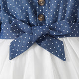 Conjunto Infantil de Menina Azul Marinho Poá - 3 a 18 meses