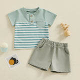 Conjunto Infantil Listrado de Menino - 6 meses a 3 anos