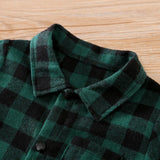 Macacão Xadrez Verde com Botões
