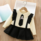 Conjunto Infantil Tricô e Saia Plissada Bunny