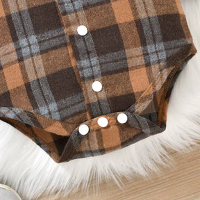 Conjunto Camisa Xadrez mais Jardineira Doggy