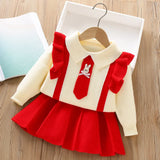 Conjunto Infantil Tricô e Saia Plissada Bunny