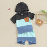 Camiseta com Capuz e Bermuda - 6 meses a 3 anos