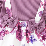 Vestido Jardineira Flores e Lacinho