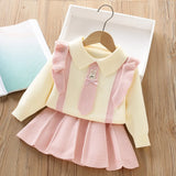 Conjunto Infantil Tricô e Saia Plissada Bunny