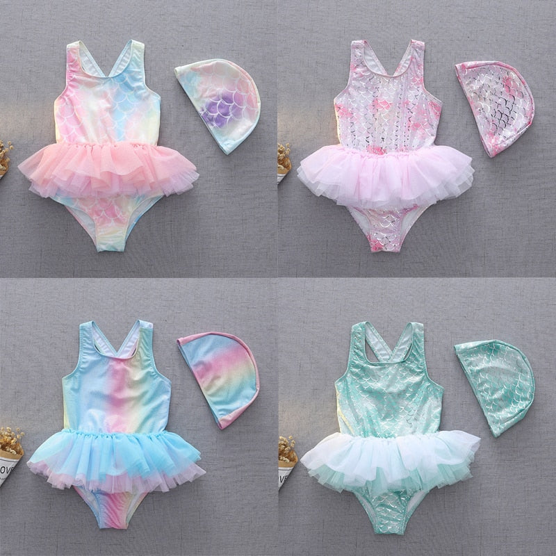 Maiô de Sereia com Touca - 2 a 11 Anos