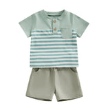 Conjunto Infantil Listrado de Menino - 6 meses a 3 anos