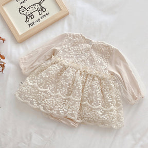Vestido Batizado Encanto Creme