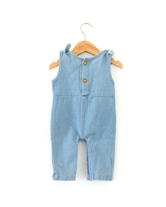 Jardineira Baby Jeans com Laços