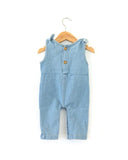 Jardineira Baby Jeans com Laços