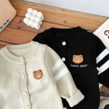 Macacão de Bebê Happy Baby com Bordado de Ursinho