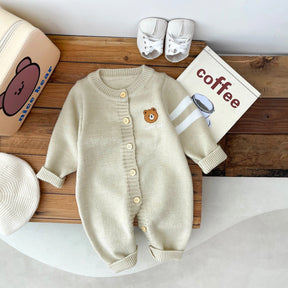 Macacão de Bebê Happy Baby com Bordado de Ursinho