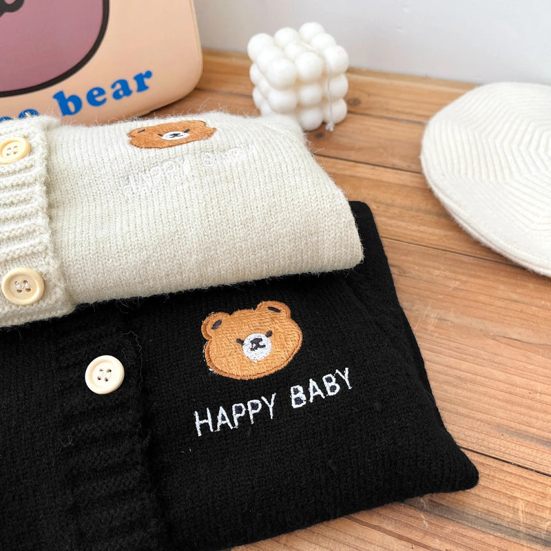 Macacão de Bebê Happy Baby com Bordado de Ursinho