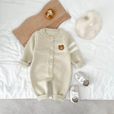 Macacão de Bebê Happy Baby com Bordado de Ursinho