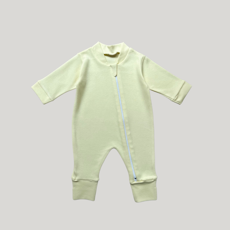 Macacão Bebê Algodão Ziper Yellow