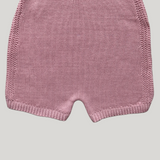 Jardineira Rosa Tricot  Arco Íris