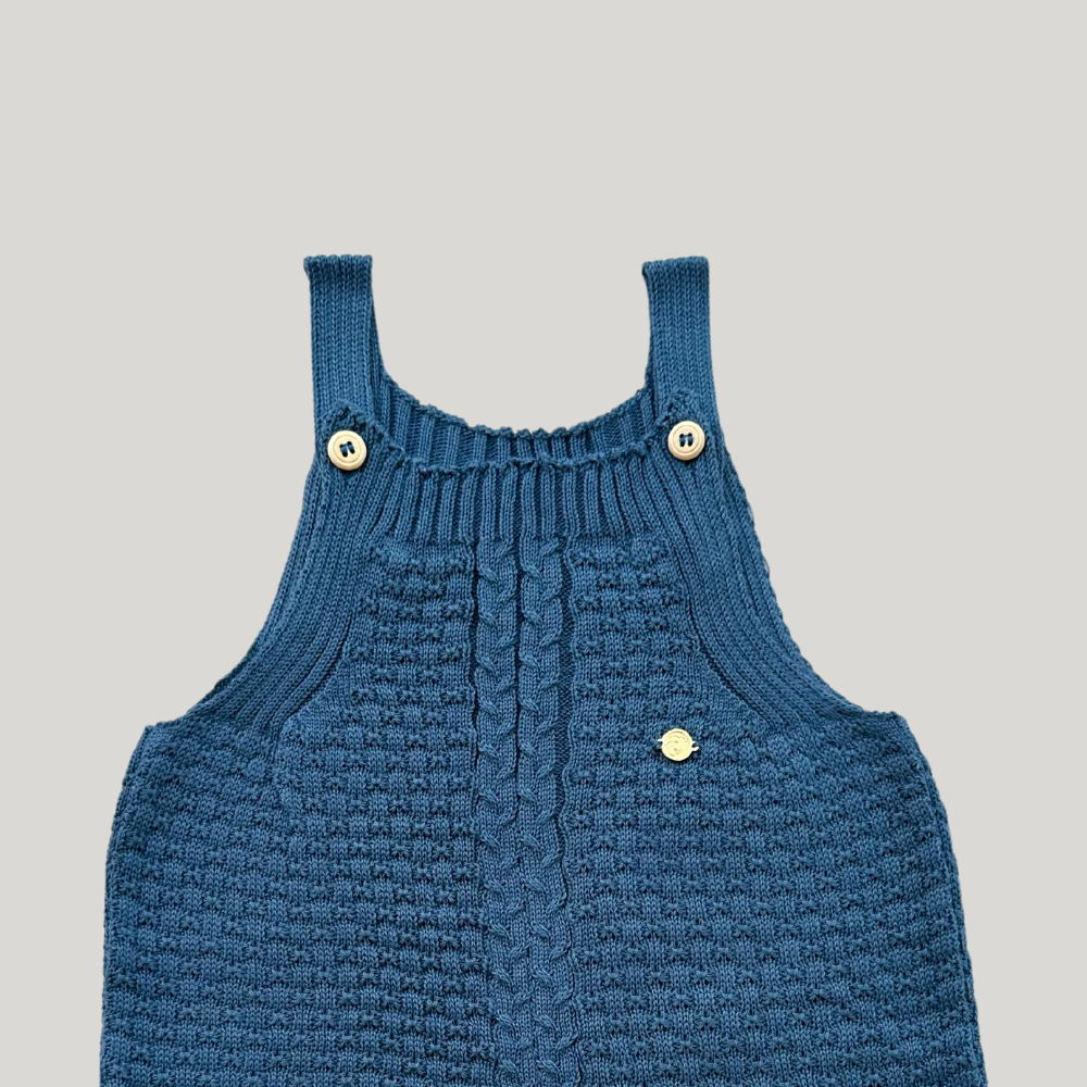 Jardineira Tricot Azul Marinho