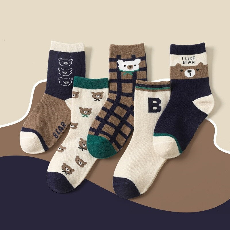 Kit de 5 Pares de Meia Infantil e Criança - 1 a 12 anos
