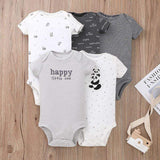 Kit 5 Bodys Manga Curta Bebê Unisex 100% algodão