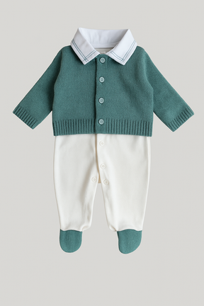 Kit Saída Maternidade Tricot Menta 4 Peças