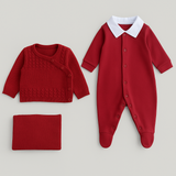 Kit Saída Maternidade Tricot Henry Red