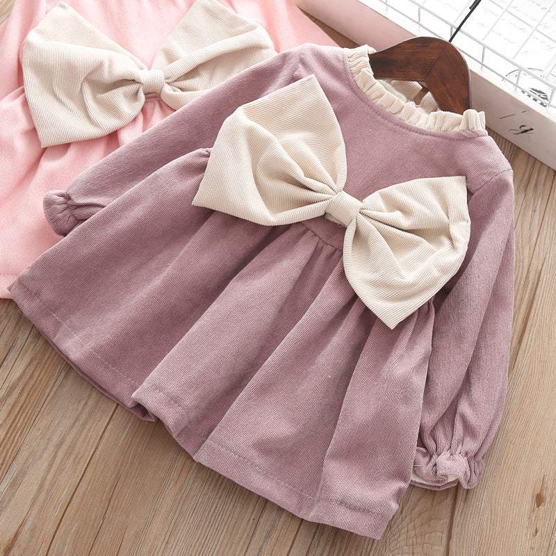 Vestido Veludo Plush com Laço