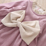 Vestido Veludo Plush com Laço